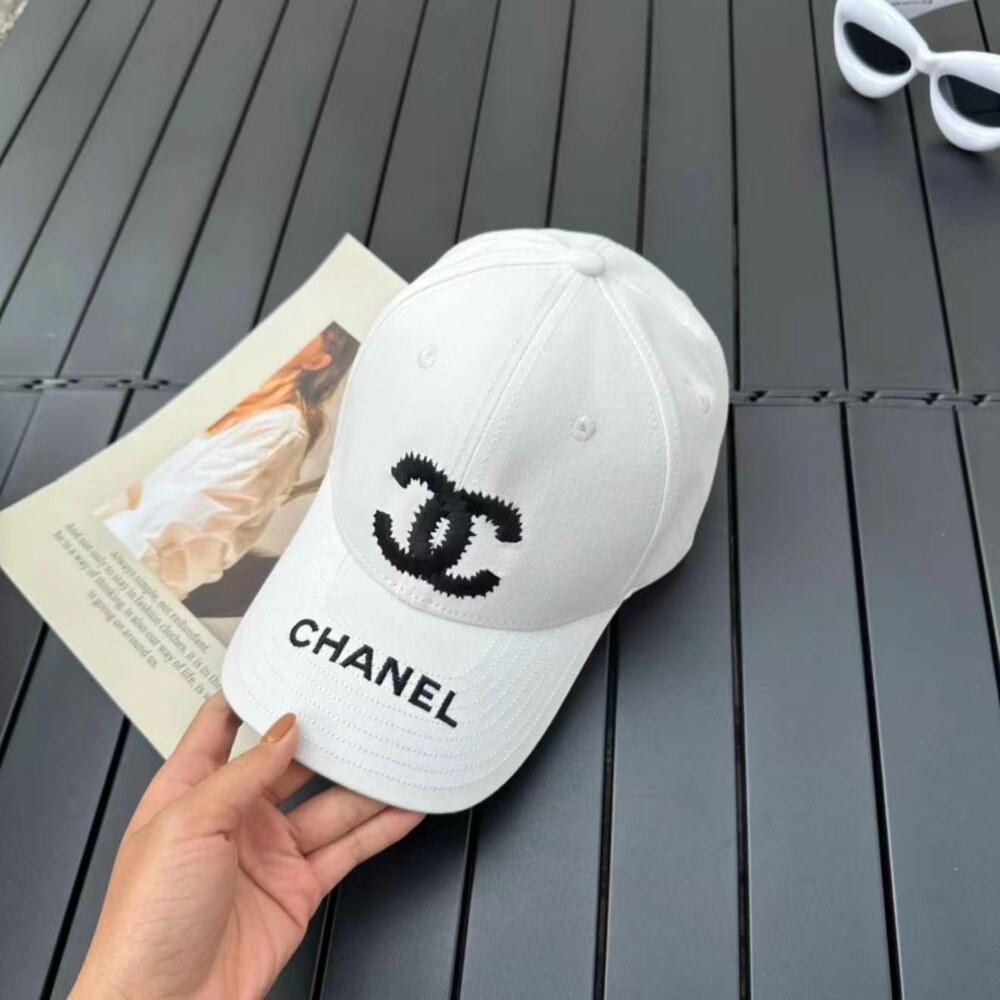 Chanel Black Embroidered CC Logo White Baseball Cap - Picture 3 of 3